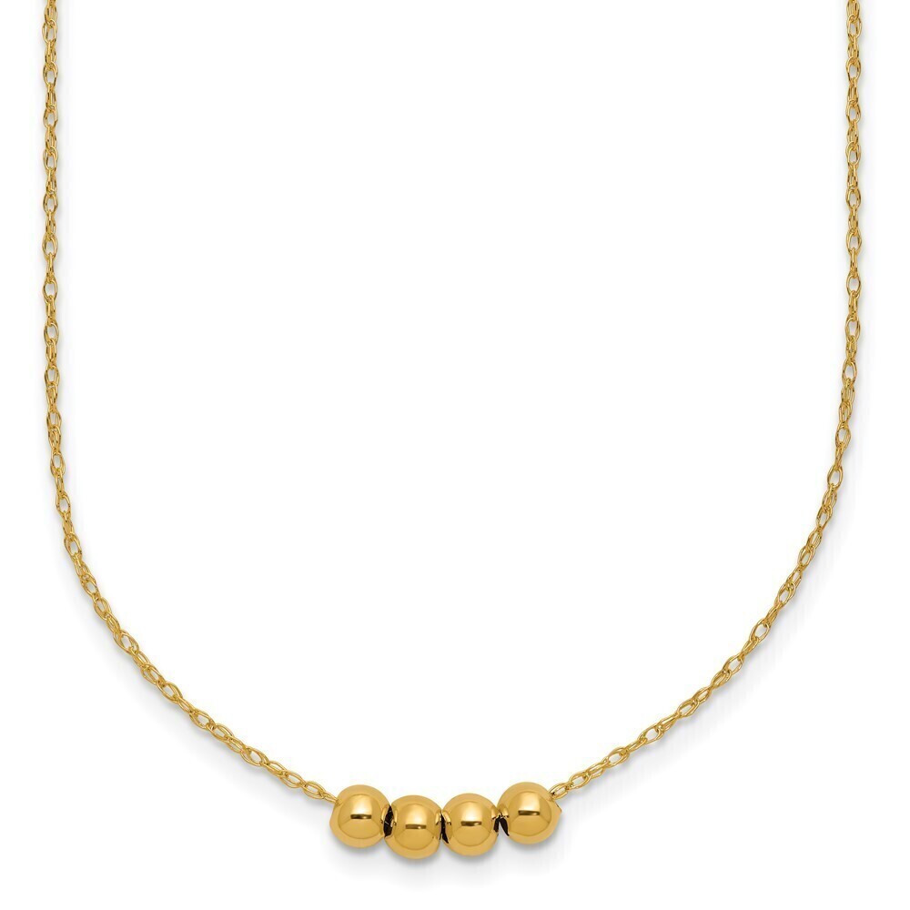 Kazi Luxury 14k w/ 4, 4mm Bead Necklace
